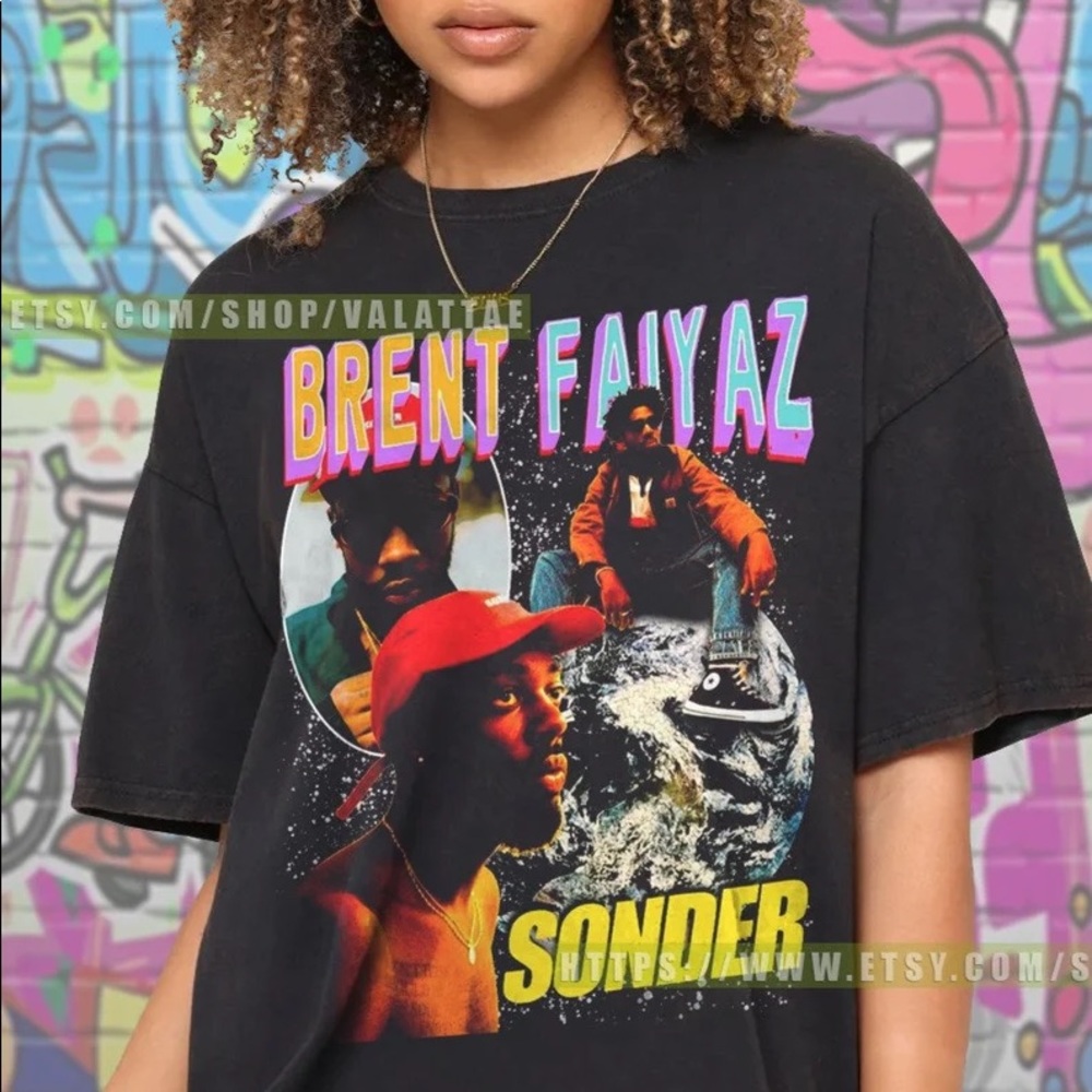 Brent Faiyaz Vintage 90s Raptees , Hip hop RnB shirt, Graphic tee VT3050